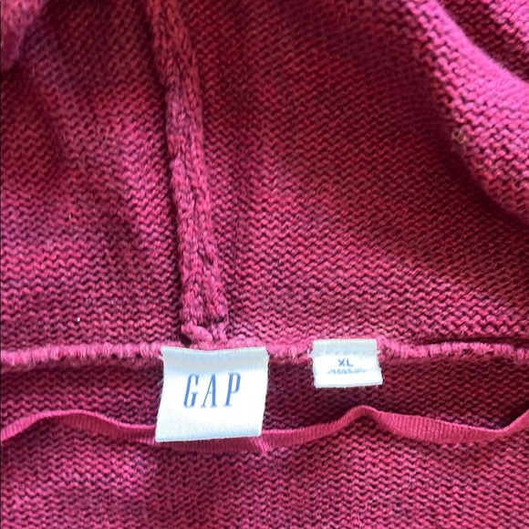 Eggplant-colored Cardigan Sweater with Hood and Open Front - Picture 7 of 10